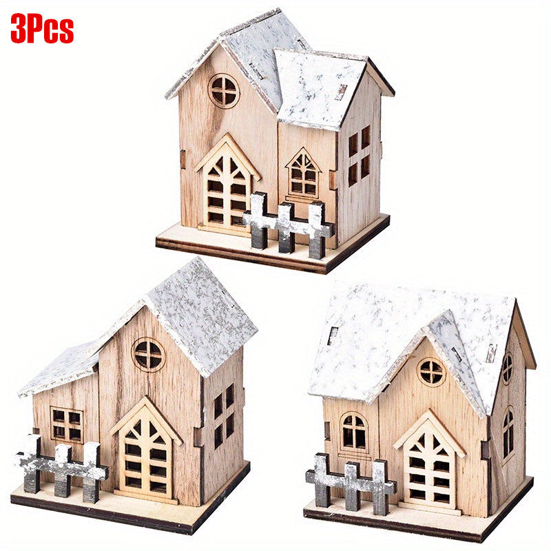 Wooden House Ornaments, Christmas Decorations, Festive Miniature House Ornaments, Party Supplies for Holiday Fireplace Mantel Display, Seasonal Tabletop Decor Wooden House Ornaments, Christmas Decorations, Festive Miniature House Ornaments, Party Supplies for Holiday Fireplace Mantel Display, Seasonal Tabletop Decor